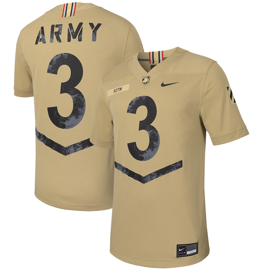#3 Army Black Knights Nike 2023 Rivalry Collection Untouchable Football Jersey - Tan