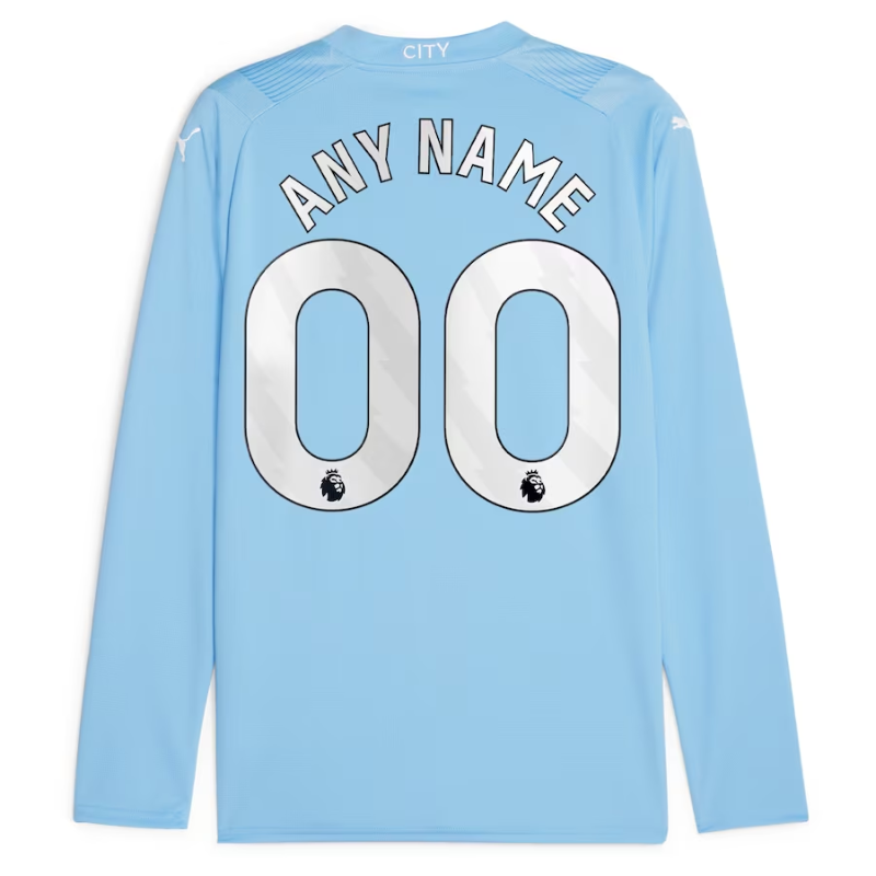 Manchester City 2023/24 Home Custom Long Sleeve Jersey - Sky Blue