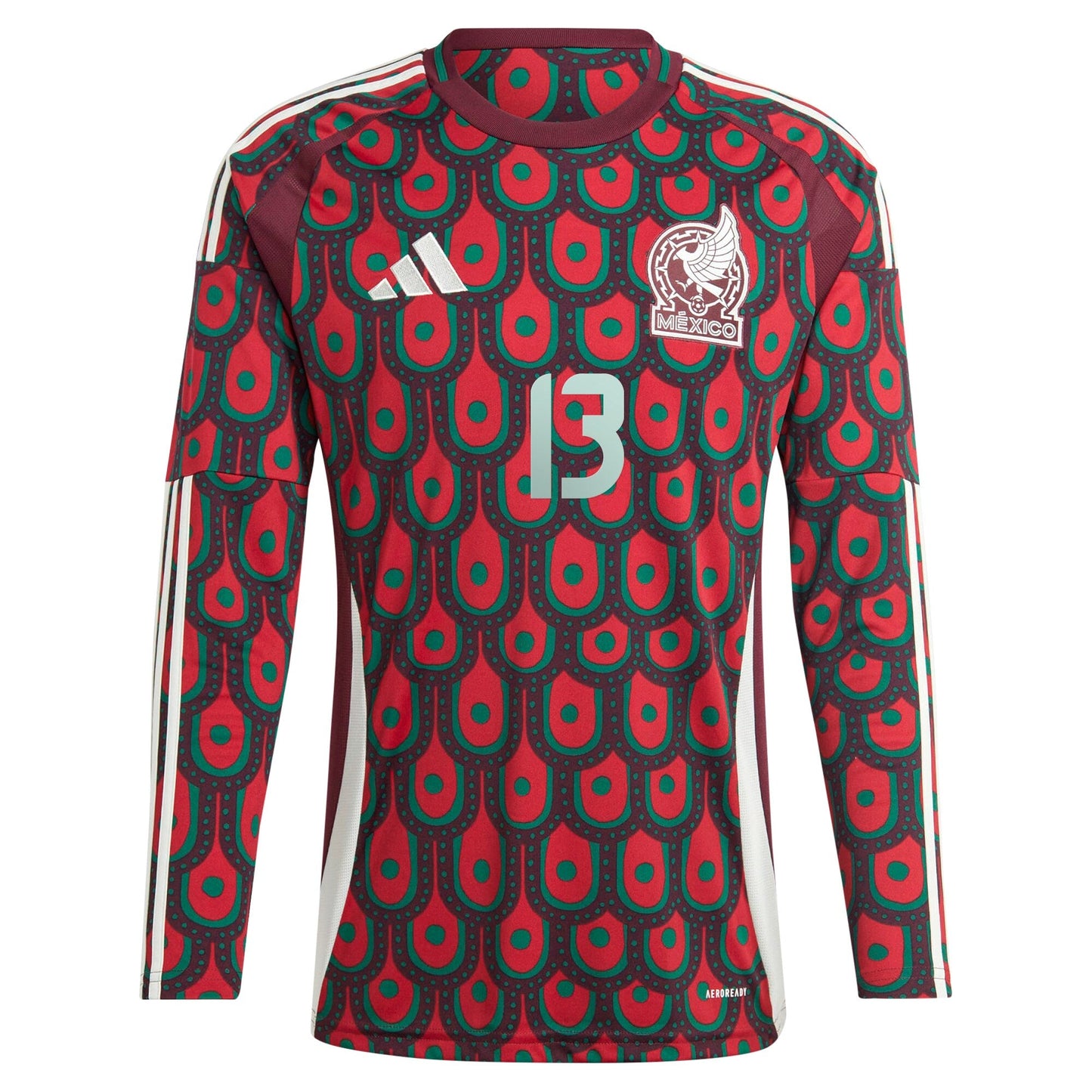Guillermo Ochoa Mexico National Team adidas 2024 Home Player Long Sleeve Jersey - Burgundy