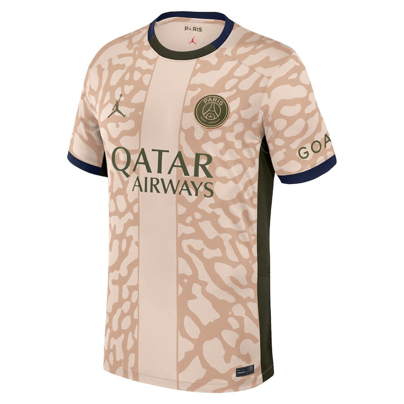 Kylian Mbappe Paris Saint-Germain Jordan Brand 2023/24 Fourth Stadium Player Jersey – Tan