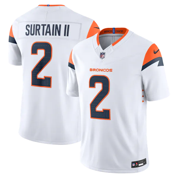 Pat Surtain II Denver Broncos Nike Vapor F.U.S.E. Stitched Limited Jersey - White