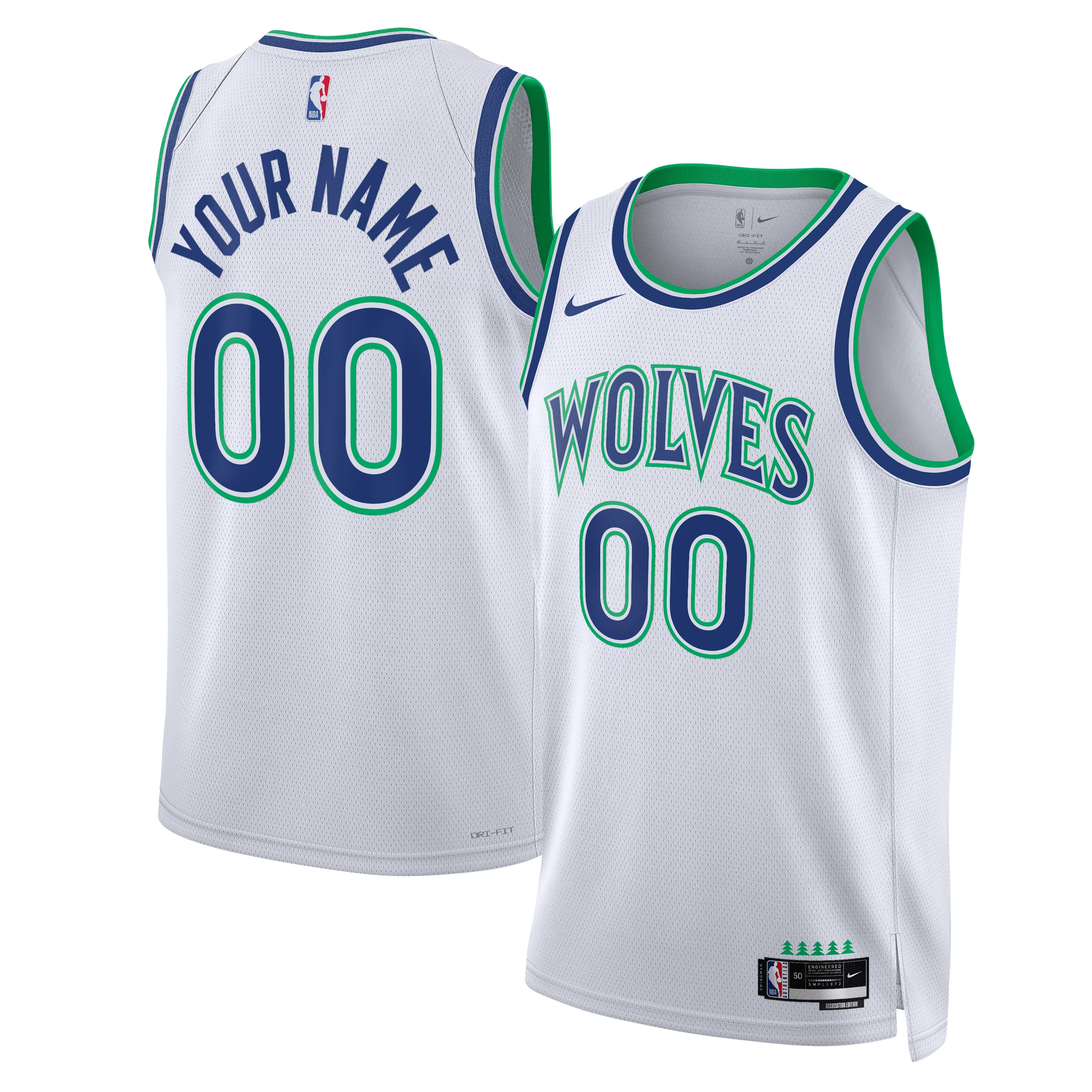 Town Jersey Nike Unisex Minnesota Timberwolves Association Edition Swingman Custom Jersey