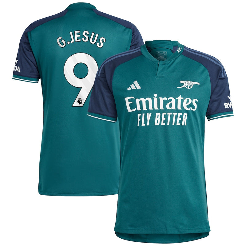 Gabriel Jesus Arsenal adidas 2023/24 Third Player Jersey - Green