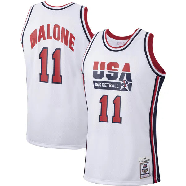 Town Jersey Mitchell & Ness Karl Malone 1992 USA Jersey White