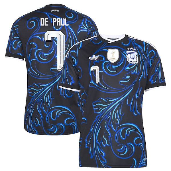 Adidas Rodrigo De Paul Argentina National Team 2026 Away Replica Jersey Black