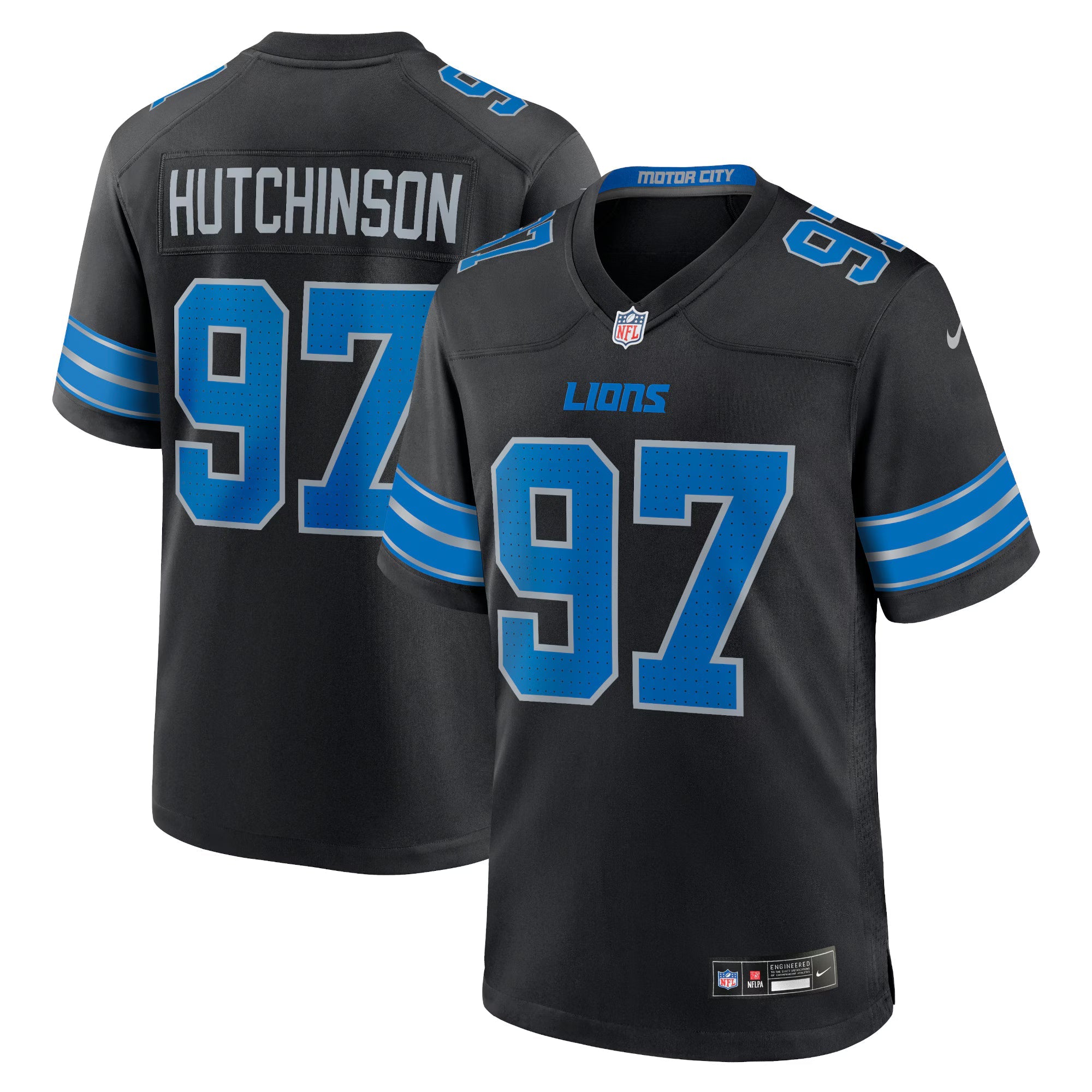 Custom Aidan Hutchinson Detroit Lions Game Jersey Blue