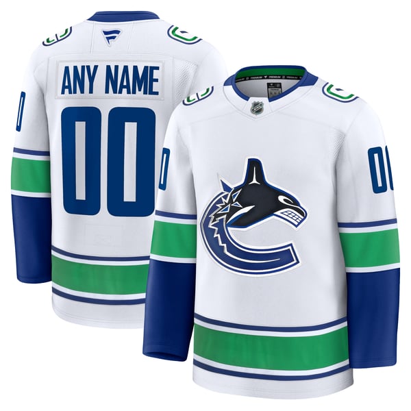 Town Jersey Vancouver Canucks Fanatics Away Premium Custom Jersey - White