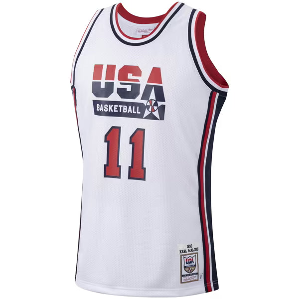 Town Jersey Mitchell & Ness Karl Malone 1992 USA Jersey White