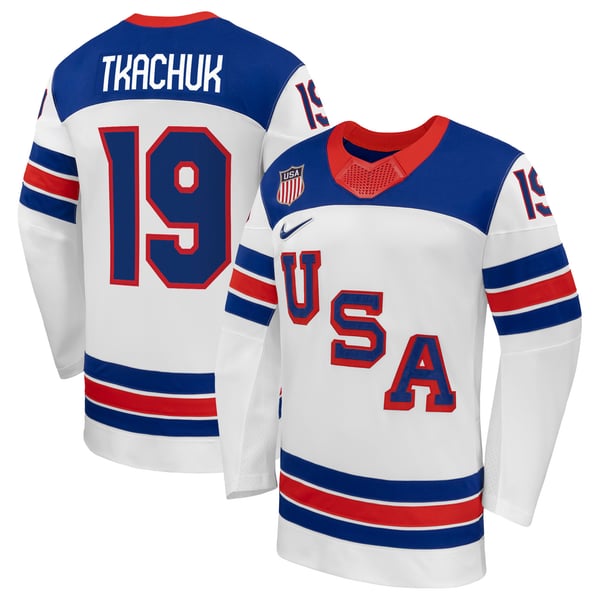 Town Jersey Matthew Tkachuk Nike US Hockey 2026 Away Jersey