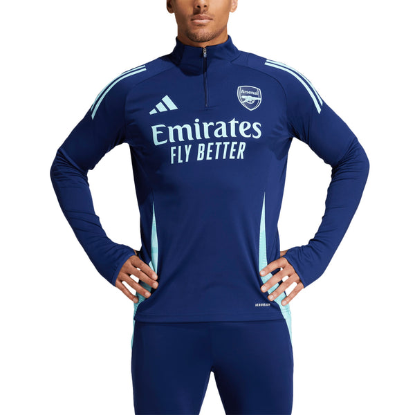 Arsenal adidas 2024/25 AEROREADY Raglan Quarter-Zip Training Top - Navy