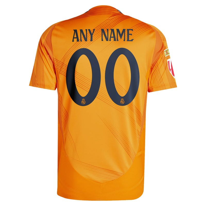 Real Madrid adidas 2024/25 Away Shirt Custom Jersey - Orange