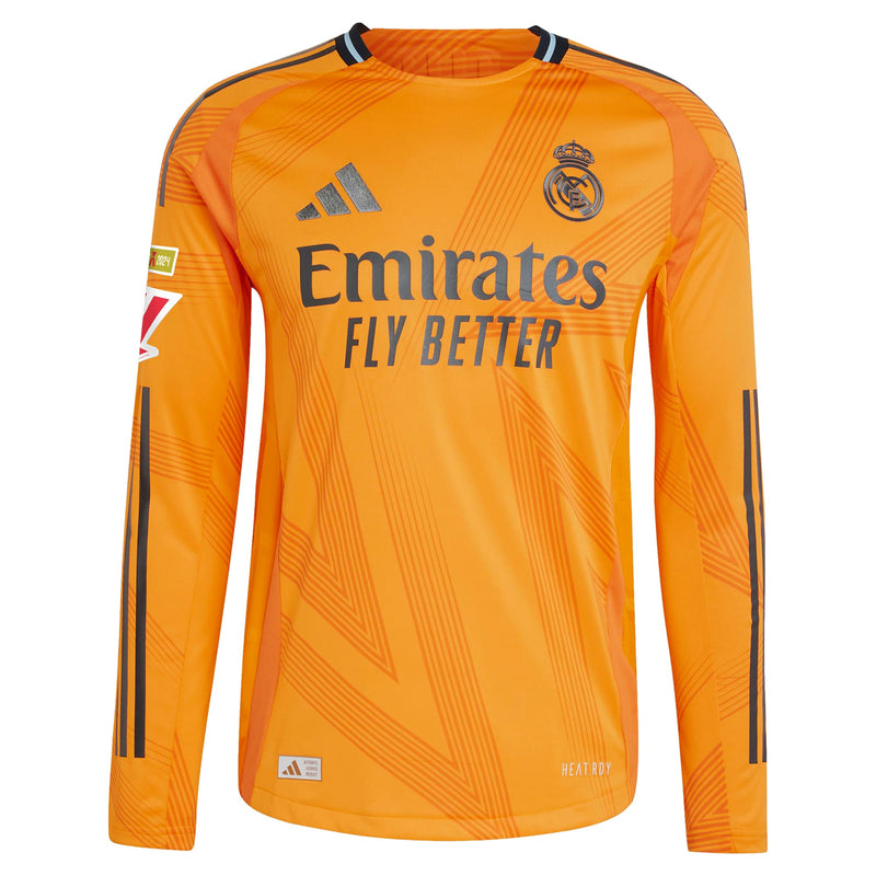 Real Madrid adidas 2024/25 Away Long Sleeve Jersey - Orange