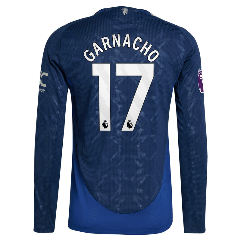 Alejandro Garnacho Manchester United adidas 2024/25 Away Long Sleeve Player Jersey - Navy