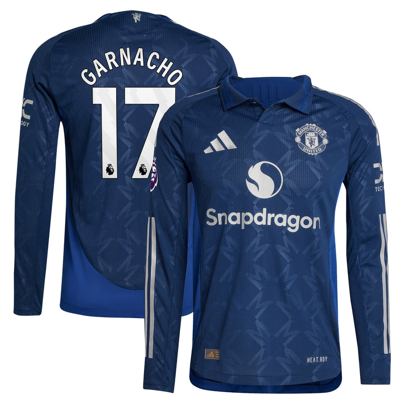 Alejandro Garnacho Manchester United adidas 2024/25 Away Long Sleeve Player Jersey - Navy