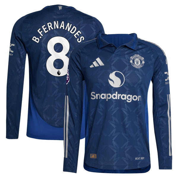 Bruno Fernandes Manchester United adidas 2024/25 Away Long Sleeve Player Jersey - Navy