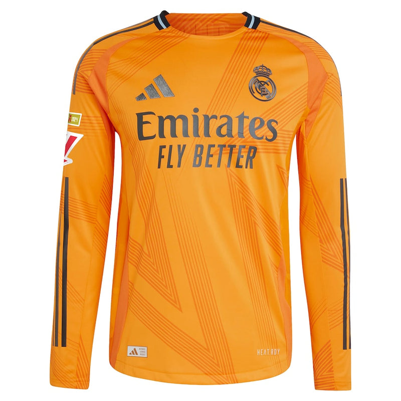 Kylian Mbappé Real Madrid adidas 2024/25 Away Long Sleeve Player Jersey - Orange