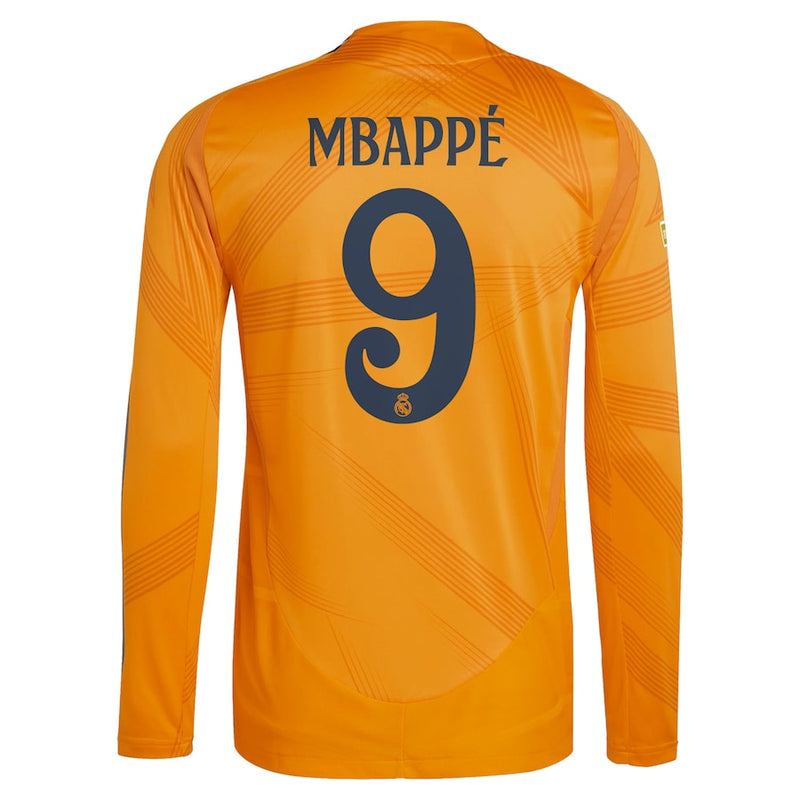 Kylian Mbappé Real Madrid adidas 2024/25 Away Long Sleeve Player Jersey - Orange