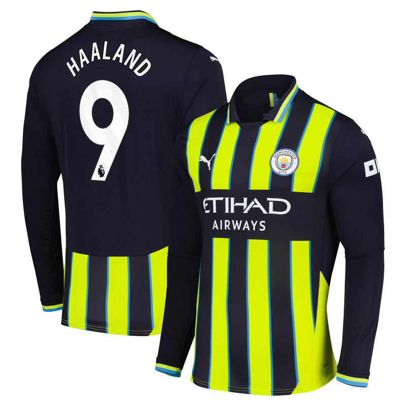 Erling Haaland Manchester City Puma 2024/25 Away Long Sleeve Player Jersey - Navy