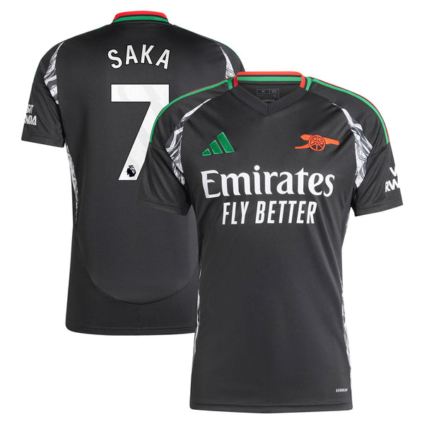 Bukayo Saka Arsenal adidas 2024/25 Away Player Jersey - Black