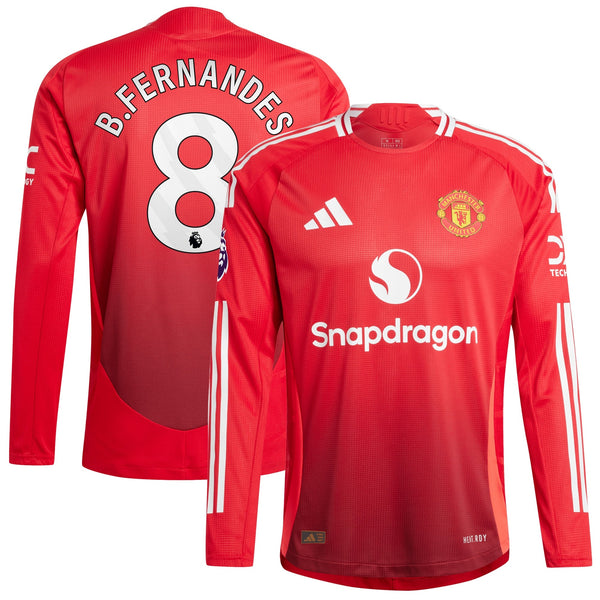 Bruno Fernandes Manchester United 2024/25 Home Long Sleeve Player Jersey - Red