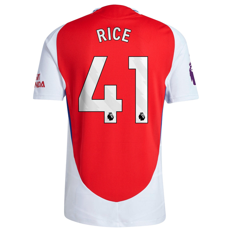 Declan Rice 41 Arsenal adidas 2024/25 Home Player Jersey – Red