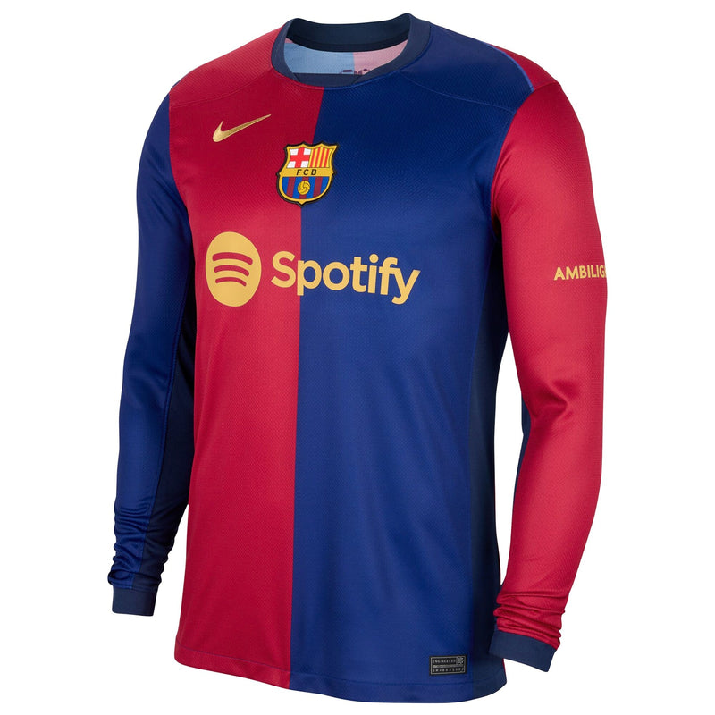 Barcelona Nike 2024/25 Home Long Sleeve Custom Jersey - Royal