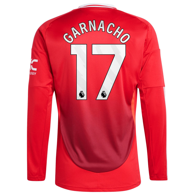 Alejandro Garnacho Manchester United 2024/25 Home Long Sleeve Player Jersey - Red