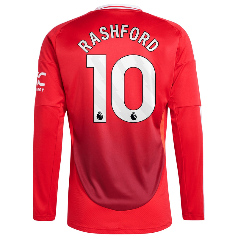Marcus Rashford Manchester United 2024/25 Home Long Sleeve Player Jersey - Red