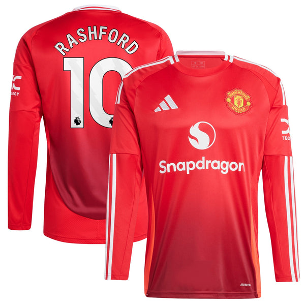 Marcus Rashford Manchester United 2024/25 Home Long Sleeve Player Jersey - Red