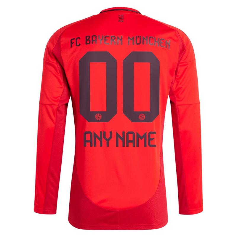 Selected slide 1 of 3Display slide 2 of 3Display slide 3 of 3 Bayern Munich adidas 2024/25 Home Long Sleeve Custom Jersey - Red