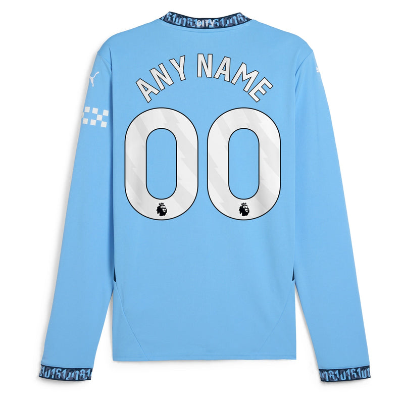 Manchester City Puma 2024/25 Home Long Sleeve Custom Jersey - Light Blue