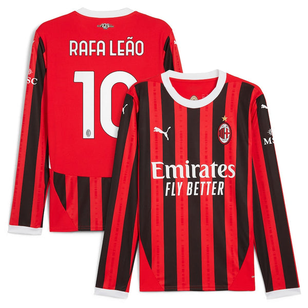 Rafael Leão AC Milan Puma 2024/25 Home Long Sleeve Player Jersey - Red