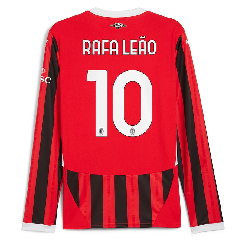 Rafael Leão AC Milan Puma 2024/25 Home Long Sleeve Player Jersey - Red