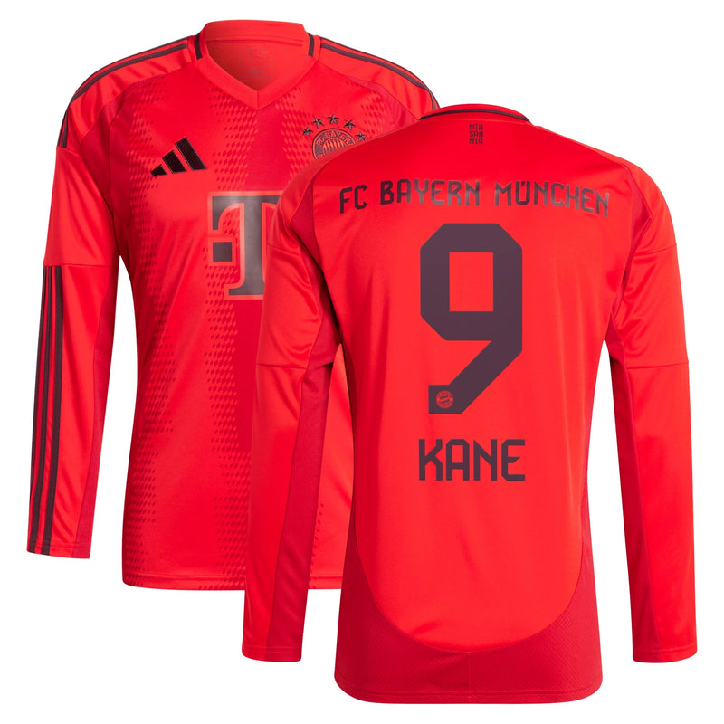 Selected slide 1 of 3Display slide 2 of 3Display slide 3 of 3 Harry Kane Bayern Munich adidas 2024/25 Home Long Sleeve Player Jersey - Red