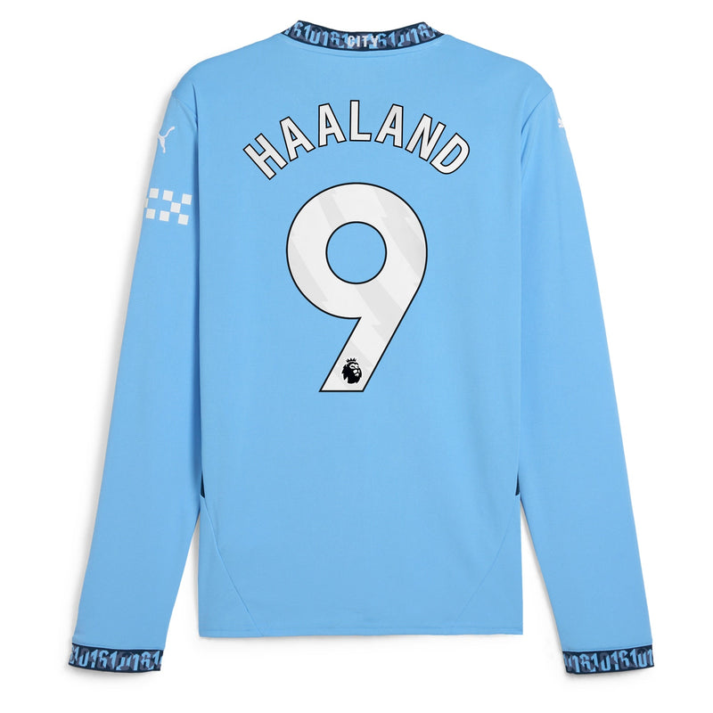 Erling Haaland Manchester City Puma 2024/25 Home Long Sleeve Player Jersey - Light Blue