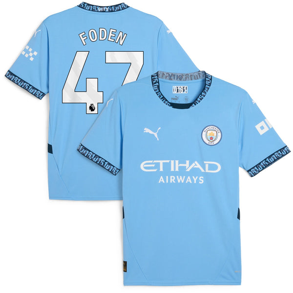 Phil Foden Manchester City Puma 2024/25 Home Player Jersey - Light Blue