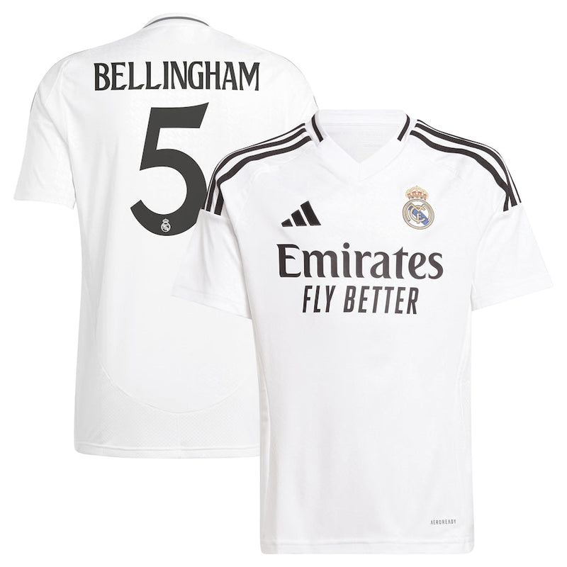 Jude Bellingham Real Madrid adidas Youth 2024/25 Home Player Jersey - White