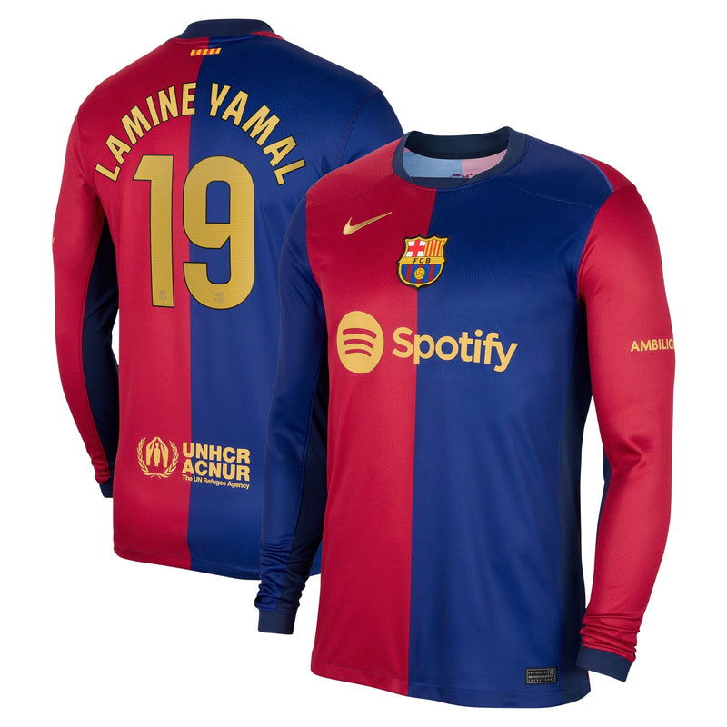 Lamine Yamal Barcelona Nike Authentic 2024/25 Home Player Long Sleeve Jersey - Royal