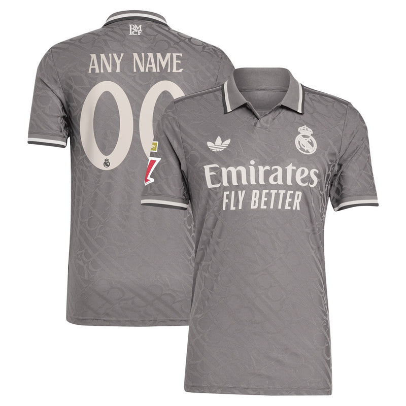 Real Madrid adidas Originals 2024/25 Third Custom Jersey - Charcoal