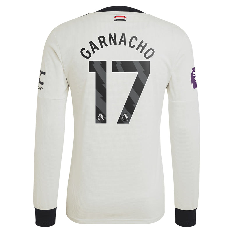 Alejandro Garnacho Manchester United adidas Shirt 2024/2025 Third Long Sleeve Jersey - Cream