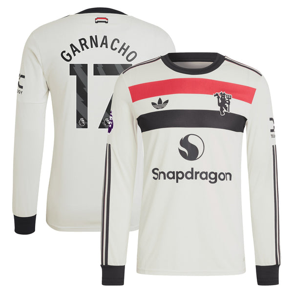 Alejandro Garnacho Manchester United adidas Originals 2024/25 Third Long Sleeve Jersey - Cream