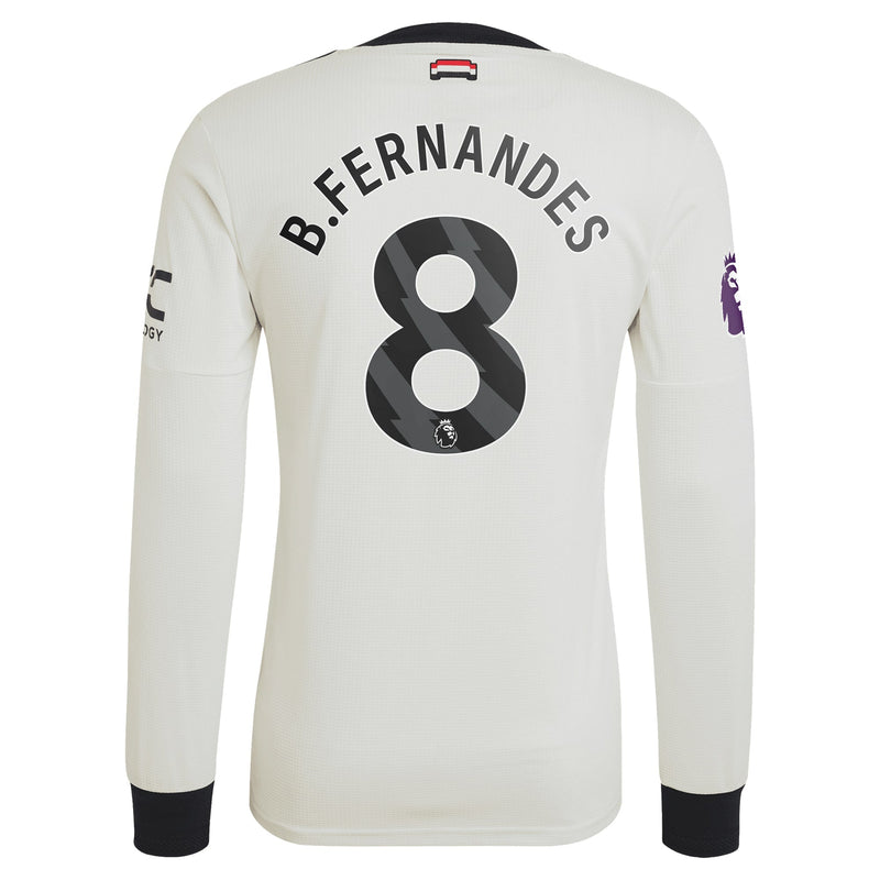 Bruno Fernandes Manchester United adidas Originals 2024/25 Third Long Sleeve Jersey - Cream