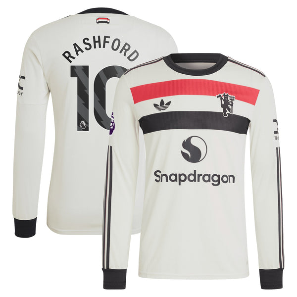 Marcus Rashford Manchester United adidas Originals 2024/25 Third Long Sleeve Jersey - Cream