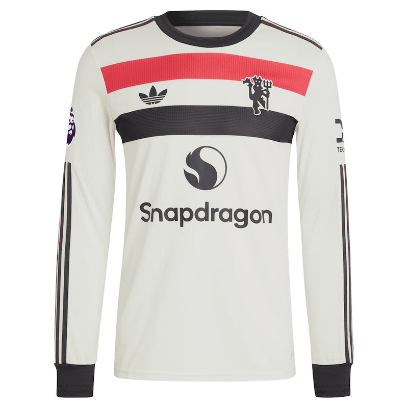 Rasmus Højlund Manchester United adidas Originals 2024/25 Third Long Sleeve Jersey - Cream