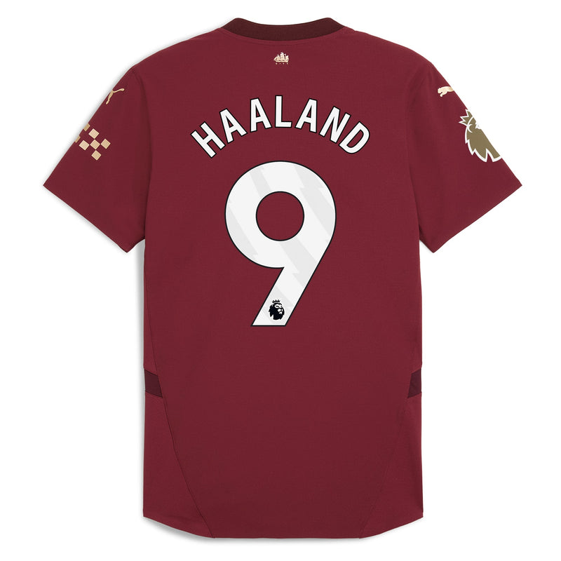 Erling Haaland 9 Manchester City Puma Shirt 2024/25 Third Player Jersey - Burgundy