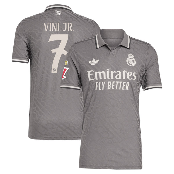 Vini Jr. Real Madrid adidas Originals 2024/25 Third Player Jersey - Charcoal