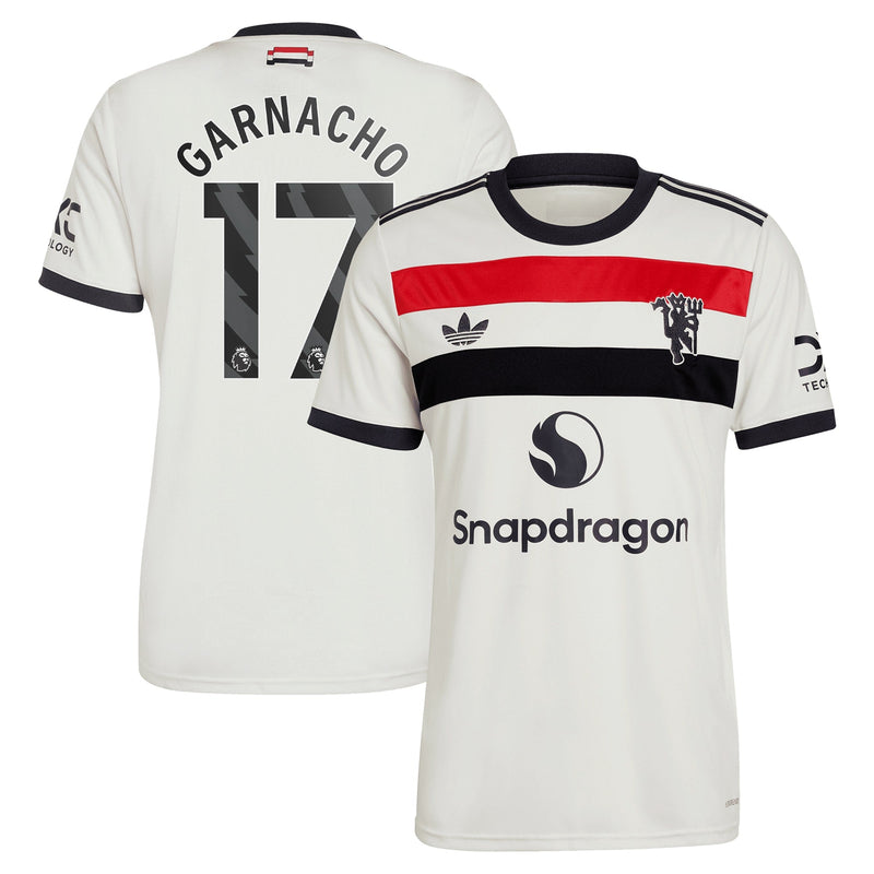 Alejandro Garnacho Manchester United adidas Originals 2024/25 Third Jersey - Cream