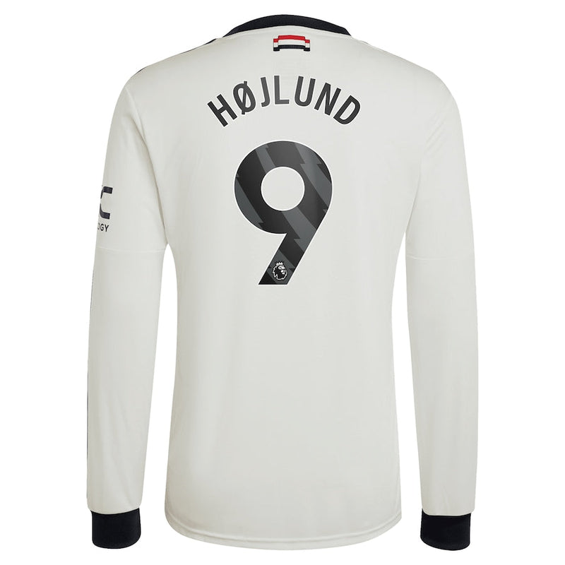 Rasmus Højlund Manchester United adidas Originals 2024/25 Third Long Sleeve Jersey - Cream