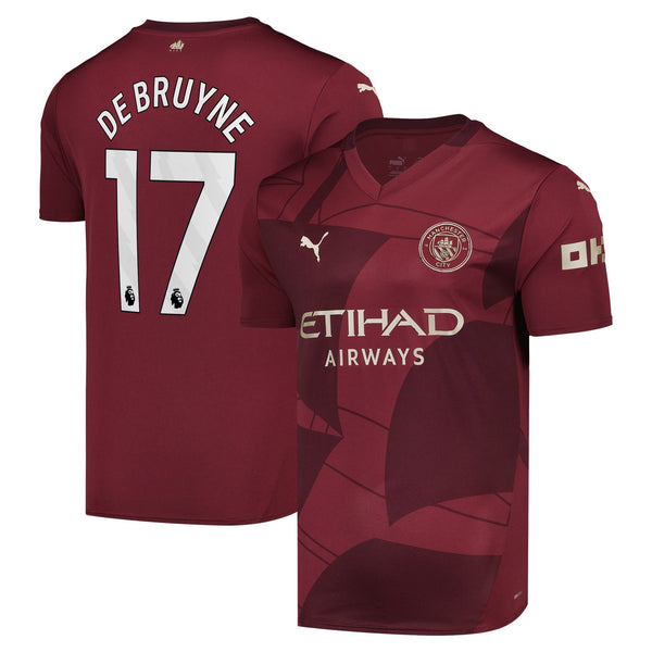 Kevin De Bruyne Manchester City Puma 2024/25 Third Player Jersey - Burgundy