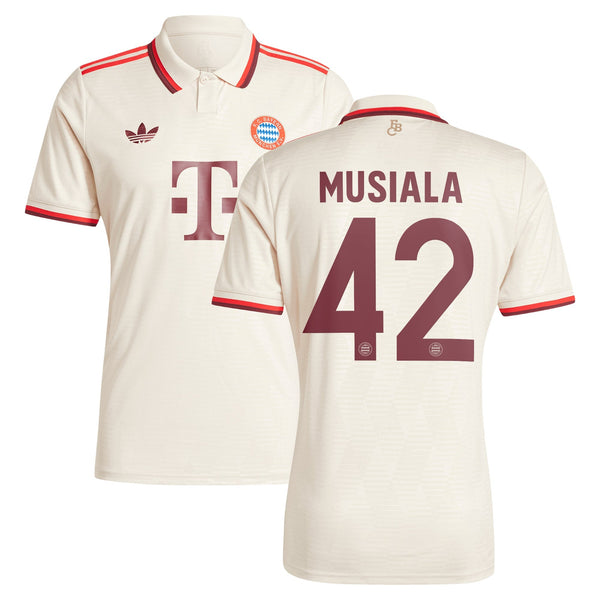 Jamal Musiala Bayern Munich adidas Originals 2024/25 Third Player Jersey - Cream